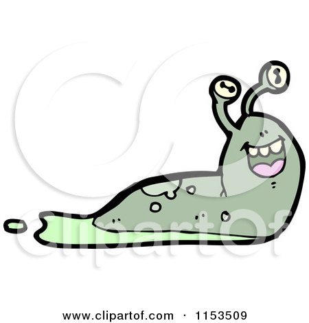 Cartoon of a Slug - Royalty Free Vector Illustration by lineartestpilot