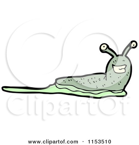 Vector of a Confused Cartoon Slug with Slime - Coloring Page Outline by  toonaday - #44511