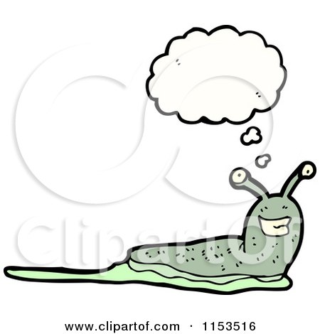 Cartoon of a Thinking Slug - Royalty Free Vector Illustration by lineartestpilot