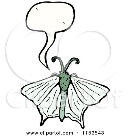 Cartoon of a Moth Talking - Royalty Free Vector Illustration by lineartestpilot