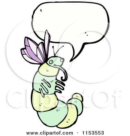 Cartoon of a Butterfly Talking - Royalty Free Vector Illustration by lineartestpilot