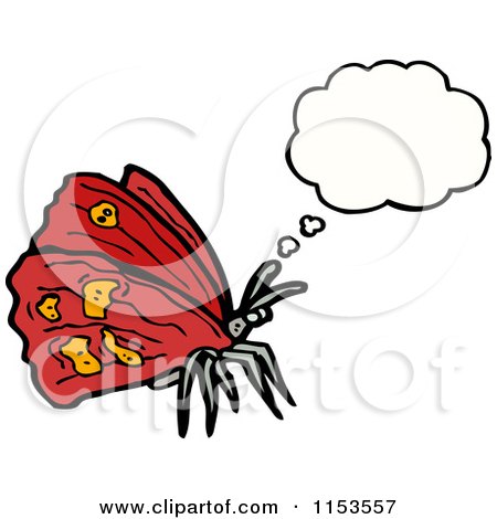 Cartoon of a Butterfly Thinking - Royalty Free Vector Illustration by ...