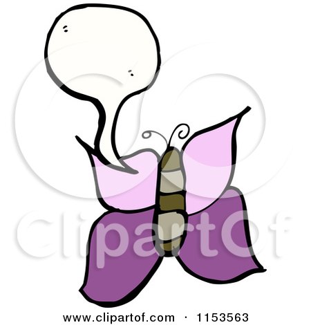Cartoon of a Butterfly Talking - Royalty Free Vector Illustration by lineartestpilot