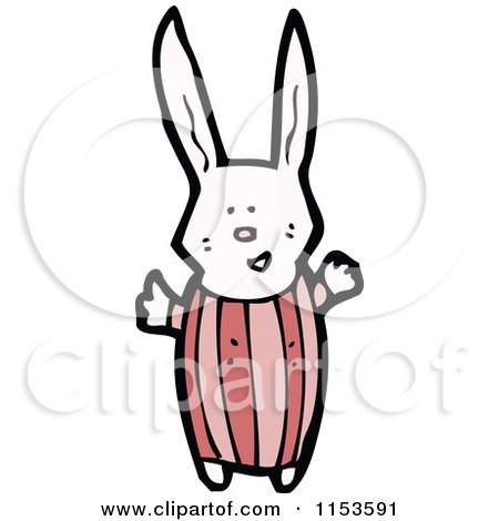 Cartoon of a White Rabbit - Royalty Free Vector Illustration by lineartestpilot