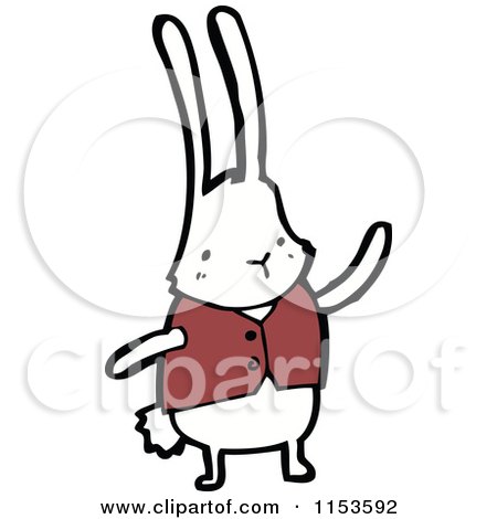 Cartoon of a White Rabbit - Royalty Free Vector Illustration by lineartestpilot