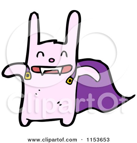Cartoon of a Pink Super Rabbit - Royalty Free Vector Illustration by lineartestpilot