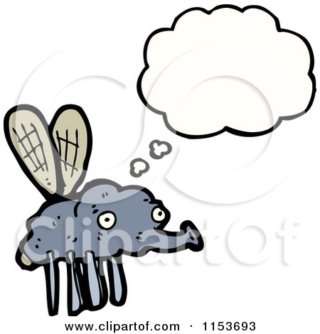 Cartoon of a Thinking Fly - Royalty Free Vector Illustration by lineartestpilot