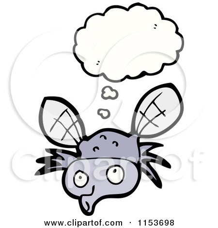 Cartoon of a Thinking Fly - Royalty Free Vector Illustration by lineartestpilot