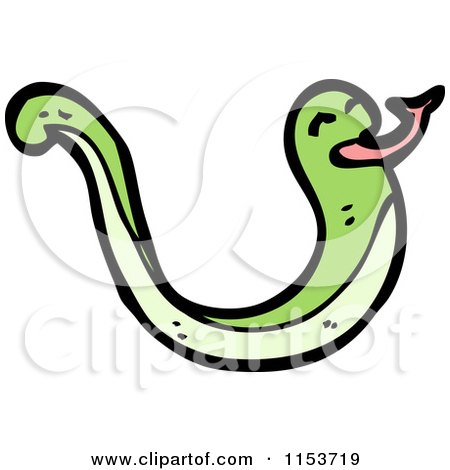 Cartoon of a Green Snake - Royalty Free Vector Illustration by lineartestpilot