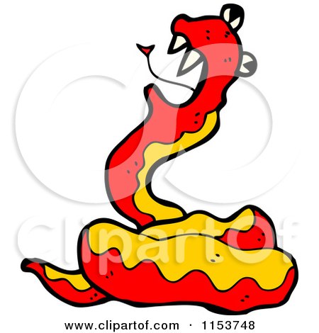 Cartoon of a Red Snake - Royalty Free Vector Illustration by lineartestpilot