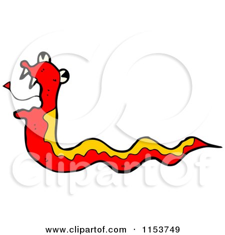 Cartoon of a Red Snake - Royalty Free Vector Illustration by lineartestpilot