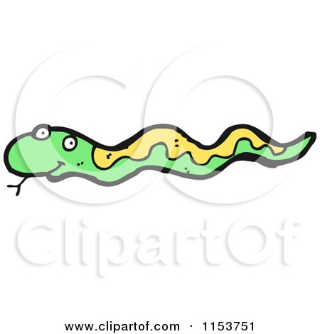 Cartoon of a Green Snake - Royalty Free Vector Illustration by lineartestpilot