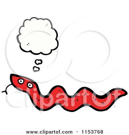 Cartoon of a Thinking Snake - Royalty Free Vector Illustration by lineartestpilot