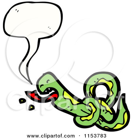 Cartoon of a Talking Snake - Royalty Free Vector Illustration by lineartestpilot