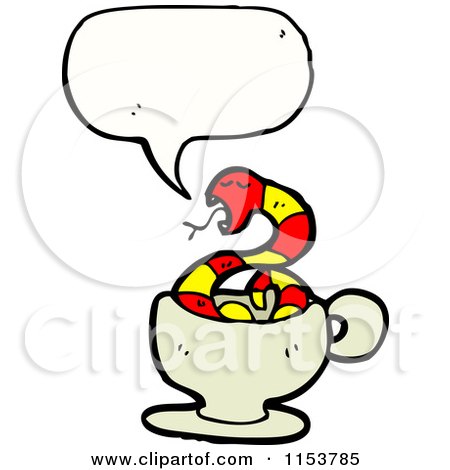 Cartoon of a Talking Snake in a Cup - Royalty Free Vector Illustration by lineartestpilot