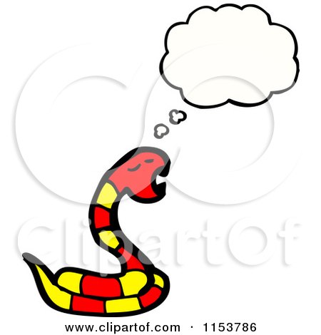Cartoon of a Thinking Snake - Royalty Free Vector Illustration by lineartestpilot