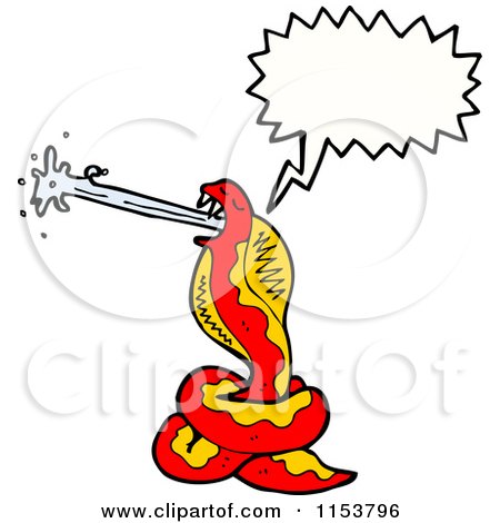 Cartoon of a Talking Cobra Snake - Royalty Free Vector Illustration by lineartestpilot