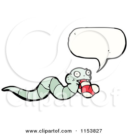 Cartoon of a Talking Snake Eating a Sock - Royalty Free Vector Illustration by lineartestpilot
