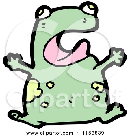 Cartoon of a Screaming Frog - Royalty Free Vector Illustration by lineartestpilot