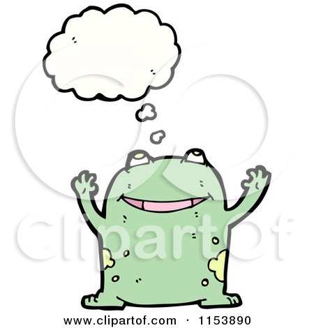 Cartoon of a Thinking Frog - Royalty Free Vector Illustration by lineartestpilot