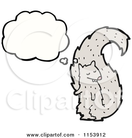 Cartoon of a Thinking Squirrel - Royalty Free Vector Illustration by lineartestpilot