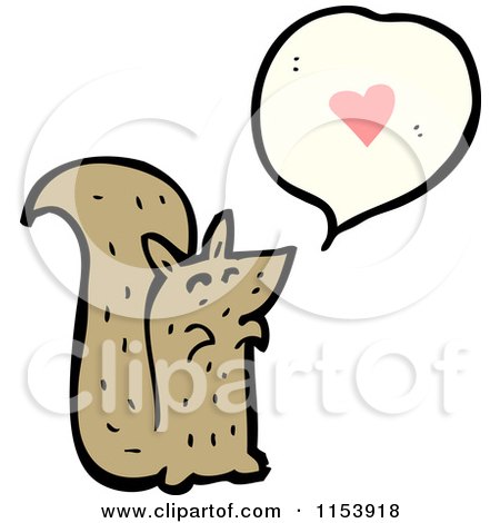 Cartoon of a Squirrel Talking About Love - Royalty Free Vector Illustration by lineartestpilot