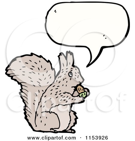 Cartoon of a Talking Squirrel - Royalty Free Vector Illustration by lineartestpilot