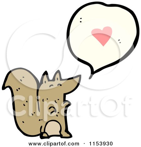 Cartoon of a Squirrel Talking About Love - Royalty Free Vector Illustration by lineartestpilot