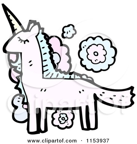 Cartoon of a Unicorn - Royalty Free Vector Illustration by lineartestpilot