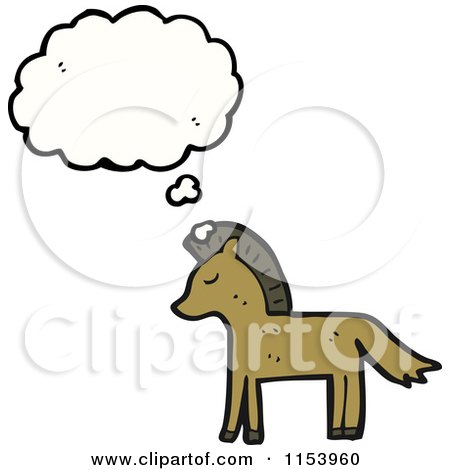 Cartoon of a Thinking Horse - Royalty Free Vector Illustration by lineartestpilot