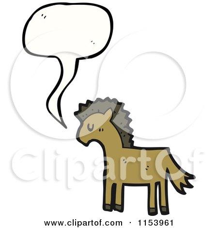 Cartoon of a Talking Horse - Royalty Free Vector Illustration by lineartestpilot