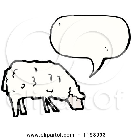 Cartoon of a Talking Sheep - Royalty Free Vector Illustration by lineartestpilot