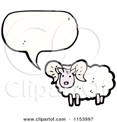 Cartoon of a Talking Sheep - Royalty Free Vector Illustration by lineartestpilot