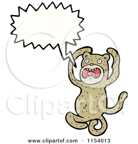 Cartoon of a Talking Monkey - Royalty Free Vector Illustration by lineartestpilot