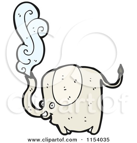 Cartoon of a Squirting Elephant - Royalty Free Vector Illustration by lineartestpilot