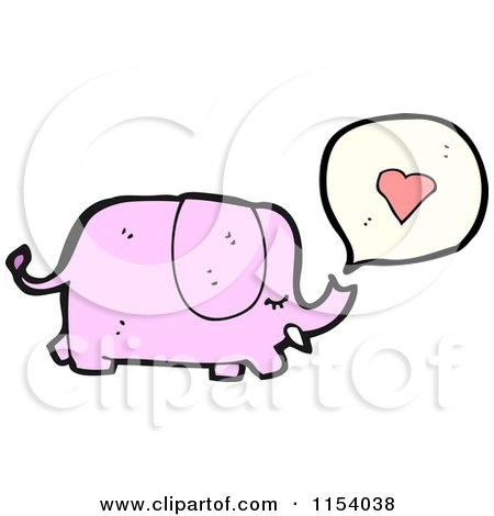 Cartoon of a Pink Elephant Talking About Love - Royalty Free Vector Illustration by lineartestpilot