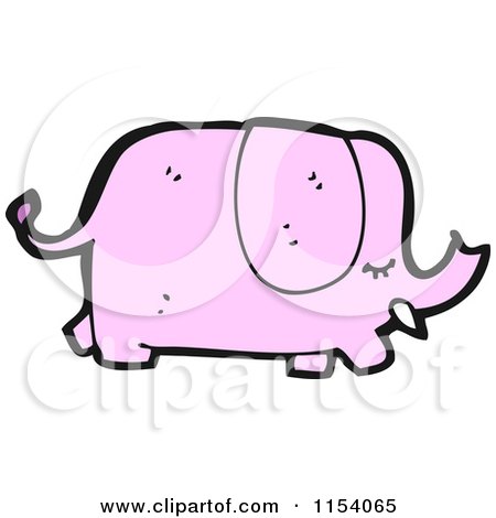 Cartoon of a Pink Elephant - Royalty Free Vector Illustration by lineartestpilot