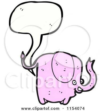 Cartoon of a Talking Pink Elephant - Royalty Free Vector Illustration by lineartestpilot