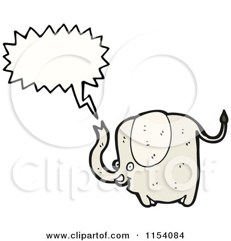 Cartoon of a Talking Elephant - Royalty Free Vector Illustration by lineartestpilot