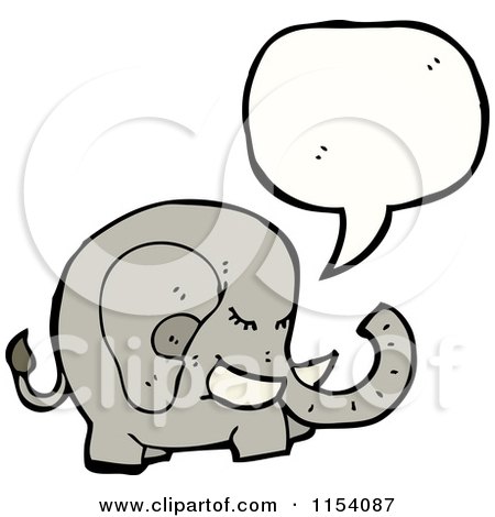 Cartoon of a Talking Elephant - Royalty Free Vector Illustration by lineartestpilot