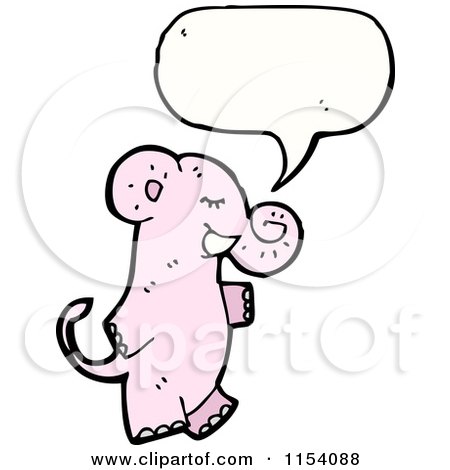 Cartoon of a Talking Pink Elephant - Royalty Free Vector Illustration by lineartestpilot
