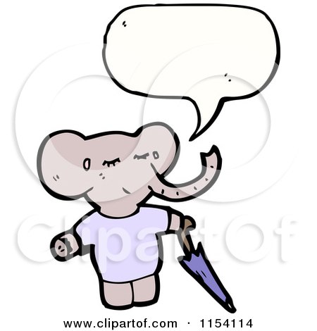 Cartoon of a Talking Elephant - Royalty Free Vector Illustration by lineartestpilot