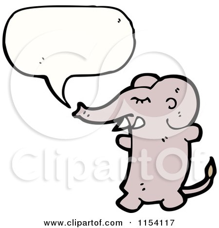 Cartoon of a Talking Elephant - Royalty Free Vector Illustration by lineartestpilot