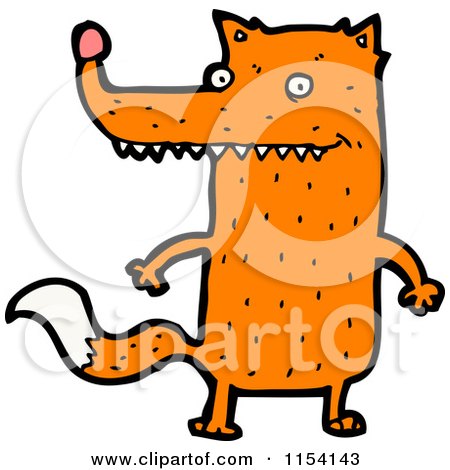 Cartoon of a Fox - Royalty Free Vector Illustration by lineartestpilot