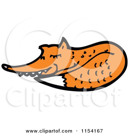 Cartoon of a Resting Fox - Royalty Free Vector Illustration by lineartestpilot