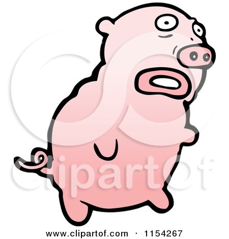 Cartoon of a Pink Pig - Royalty Free Vector Illustration by lineartestpilot