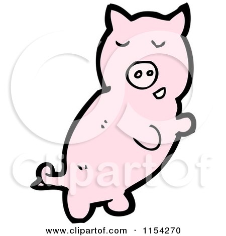 Cartoon of a Pink Pig - Royalty Free Vector Illustration by lineartestpilot
