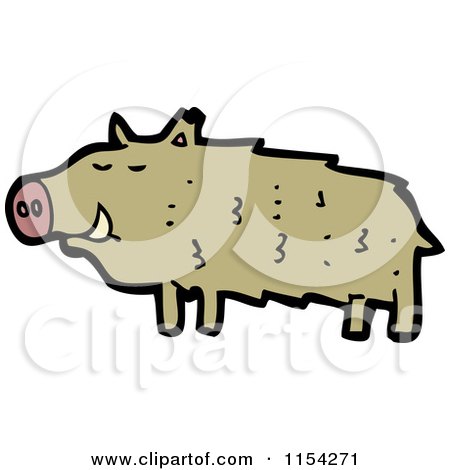 Cartoon of a Boar Pig - Royalty Free Vector Illustration by lineartestpilot