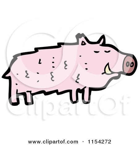Cartoon of a Boar Pig - Royalty Free Vector Illustration by lineartestpilot