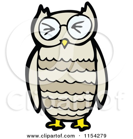 Cartoon of an Owl - Royalty Free Vector Illustration by lineartestpilot